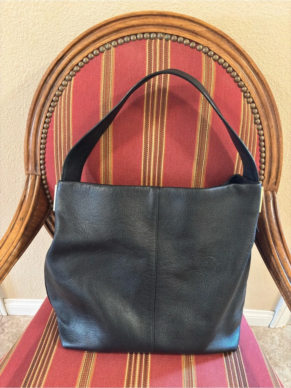Kate Spade New York Black Leather Hobo Shoulder Bag Gold Hardware